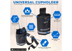 Best Pirce ✔️ AlveyTech Saddle Bag & Cup Holder Combination For Mobility Scooters, Power Chairs, & Wheelchairs 😉 -Golden Sales Shop cupholderfeaturesv3 6