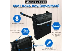 Budget 🥰 AlveyTech Seat Back Bag (Backpack) For Mobility Scooters & Power Chairs ✨ -Golden Sales Shop s738476rearfeaturesv3