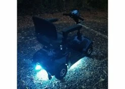 New 😉 Mon Ster Multi-Color LED Light Kit For Pride Mobility Scooters 👏 -Golden Sales Shop scooter outside