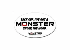 Cheapest 😀 Mon Ster "Back Off, I've Got A Monster Under The Hood" Sticker 🥰