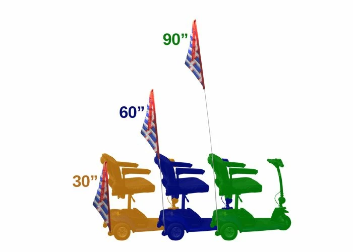 Promo 💯 AlveyTech Multicolor Sail Flag For Mobility Scooters & Power Chairs 👍 6 Promo 💯 AlveyTech Multicolor Sail Flag For Mobility Scooters & Power Chairs 👍 - Image 6